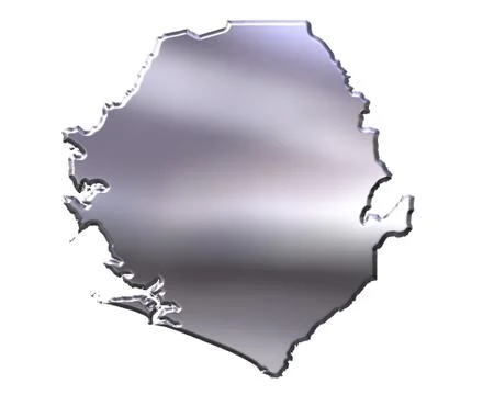 Sierra Leone 3D Silver Map Stock Illustration