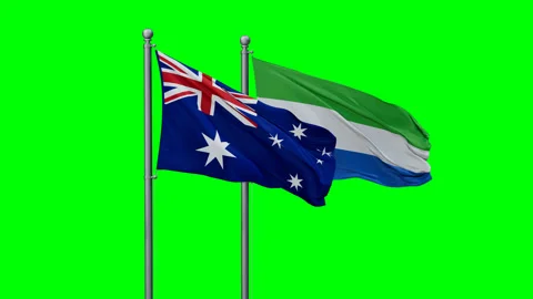 Sierra Leone and Australia two flags Stock Footage 289632979