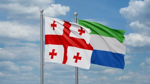 Sierra Leone and Georgia two flags Stock Footage 270488441