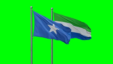 Sierra Leone and Somalia two flags Stock Footage 295102276