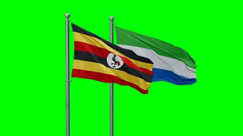 Sierra Leone and Uganda two flags Stock Footage 292822790