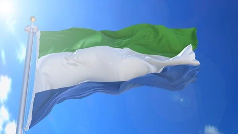 Sierra Leone animated flag pack in 3D and isolated background Stock Footage 119930651