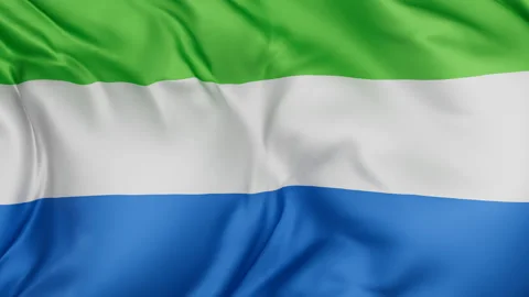 Sierra Leone cloth flag background loop Stock Footage 310850619