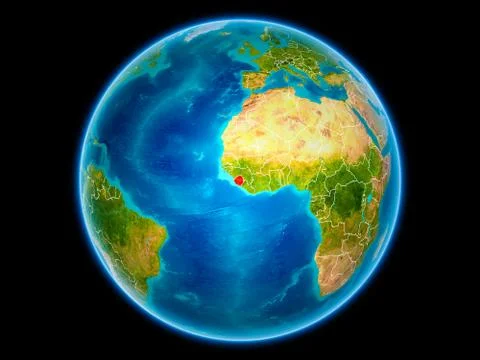 Sierra Leone on Earth from space Stock Illustration