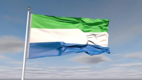 Sierra Leone Flag Animation With Sky And Cloud Stock Footage 272844879