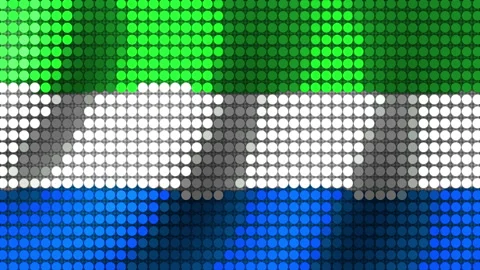 Sierra Leone Flag background made of round particles. Seamless Animation 3D Видео 201166869
