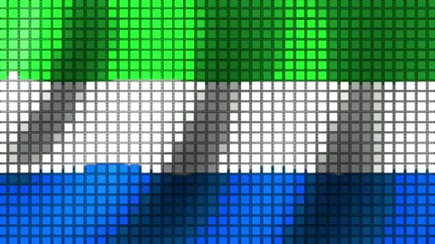 Sierra Leone flag background made of cubes. Seamless Animation 3D Vídeo Stock 203327996
