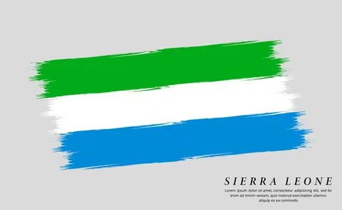 Sierra Leone flag brush vector background. Grunge style country flag of Sie.. Stock Illustration