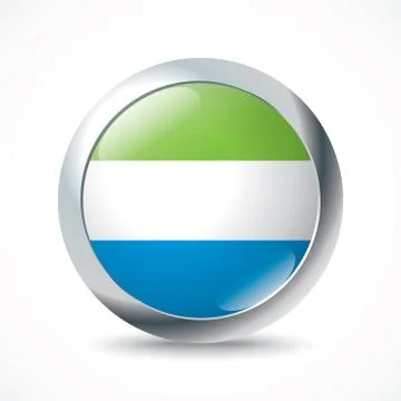 Sierra Leone flag button Illustrazione stock