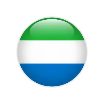 Sierra Leone flag on button Stock Illustration
