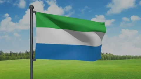 Sierra Leone Flag Stock Footage 153255940