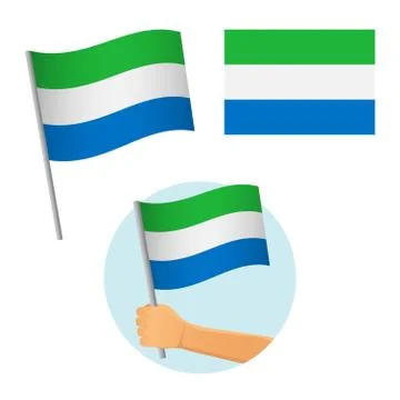 Sierra leone flag in hand Stock Illustration
