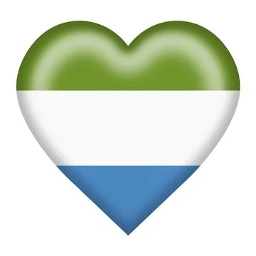 Sierra Leone flag heart button Stock Illustration