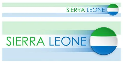 Sierra Leone flag horizontal web banner in modern neomorphism style. Webpag.. 스톡 일러스트