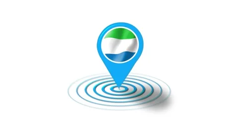 Sierra Leone flag icon 3d GPS location tracking animation in white background Stock Footage 264958007