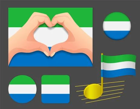 Sierra leone flag icon Stock Illustration