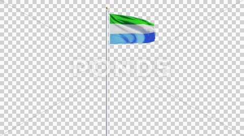 Sierra Leone flag, long shot, isolated with alpha channel Stock Photos