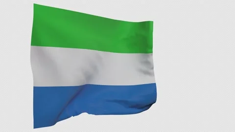 Sierra leone flag on pole Stock Footage 148802786