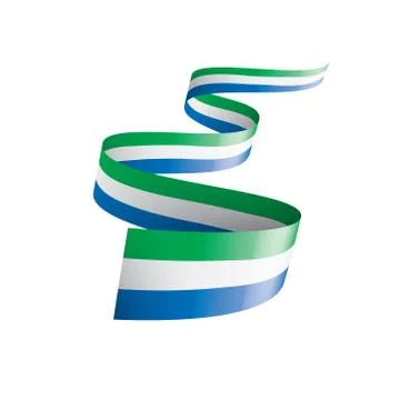 Sierra Leone flag, vector illustration on a white background. Stock Illustration