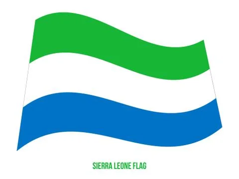 Sierra Leone Flag Waving Vector Illustration on White Background. Stock Illustration