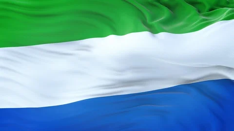 Sierra Leone flag waving in the wind with highly detailed fabric texture 動画素材 123248156