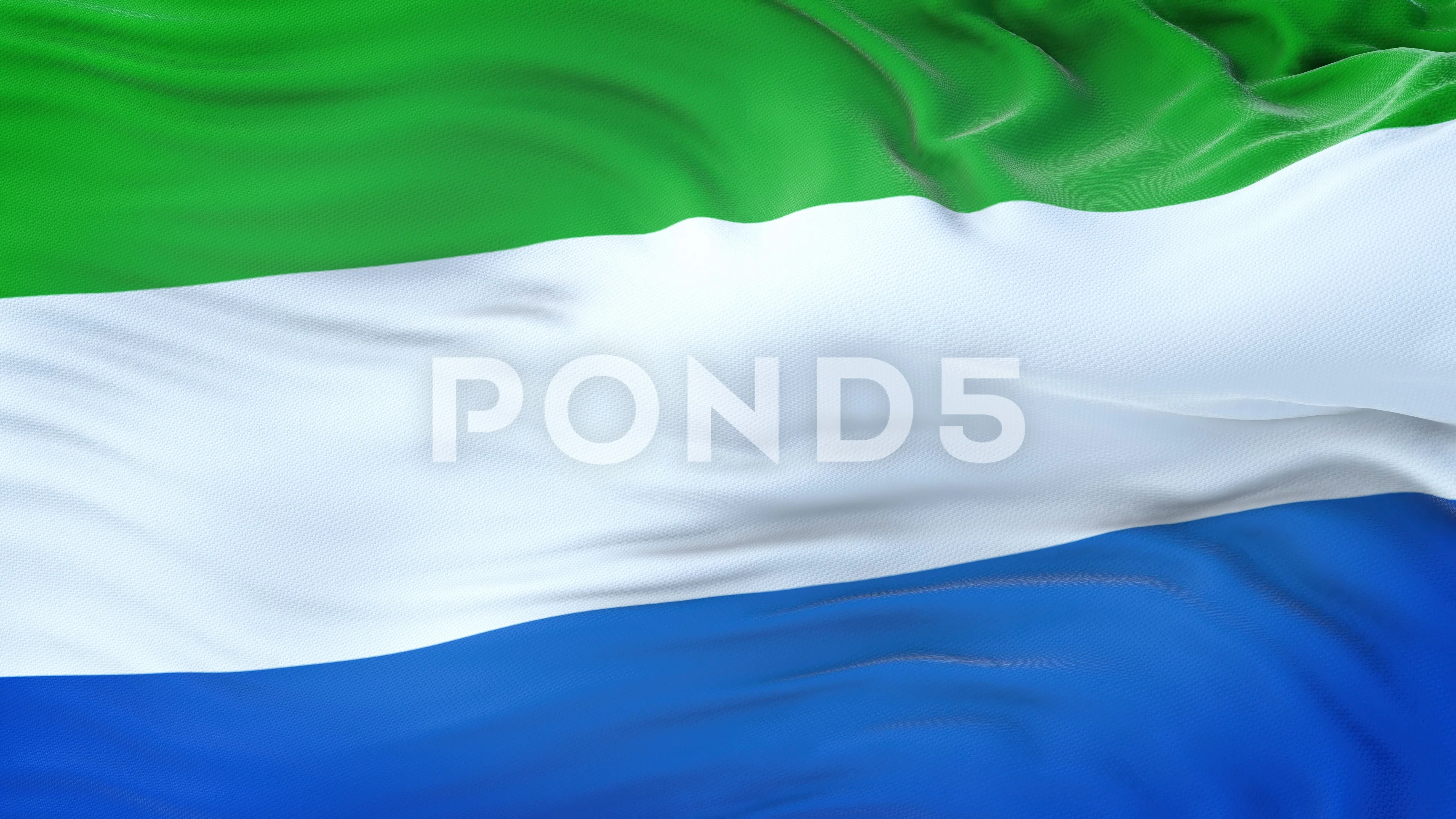 Sierra Leone flag waving in the wind wit... | Stock Video | Pond5