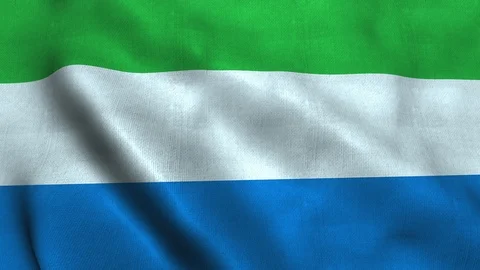Sierra Leone flag waving in the wind. National flag Republic of Sierra Leone Stock Footage 124432103