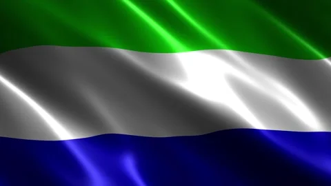 Sierra Leone flag waving in the wind Stock Footage 348690230