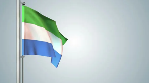 Sierra Leone flags loop pack 3 in 1 with background and loop 7sec Stock Footage 36753334