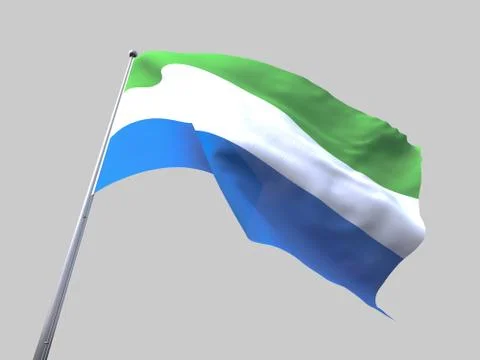Sierra Leone flying flag isolate on white background 스톡 일러스트