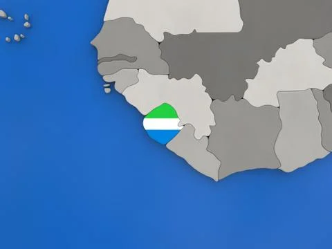 Sierra Leone on globe Stock Illustration