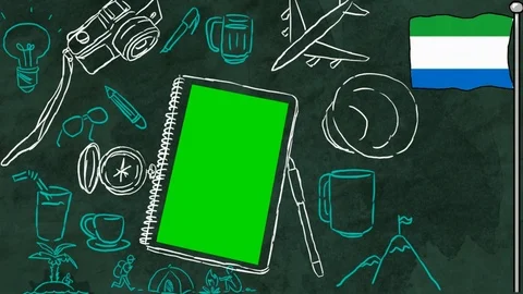 Sierra Leone - Hand-drawn - tourist drawing - Illustration Stock Footage 90634553
