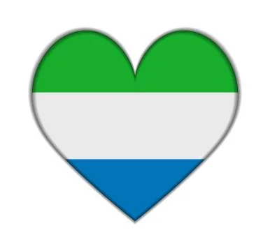Sierra leone heart flag vector Stock Illustration