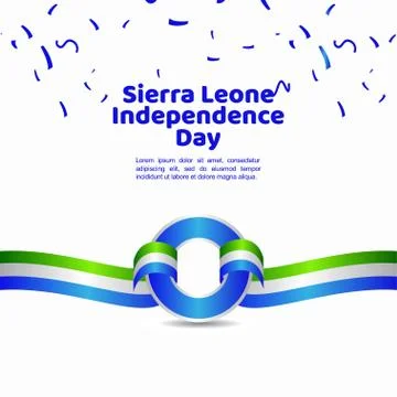 Sierra Leone Independence Day Vector Template Design Illustration Stock Illustration