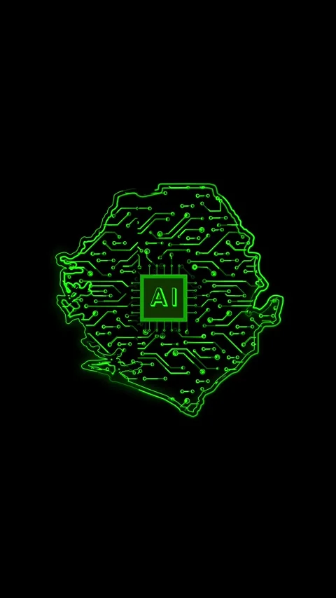 Sierra Leone Map AI Chipset Technology Opener Video stock 337172655