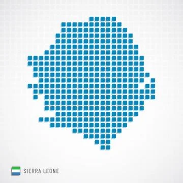 Sierra leone map and flag icon Stock Illustration