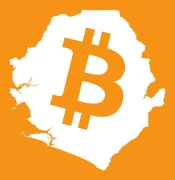Sierra Leone map with bitcoin crypto currency symbol illustration Stock Illustration