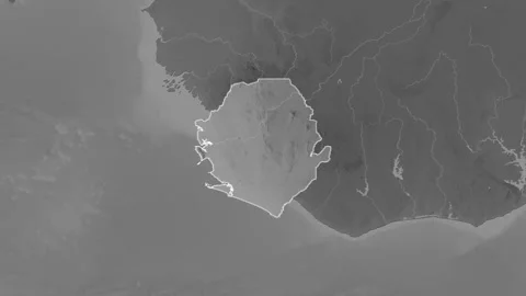 Sierra Leone Map Extract Border Gray Stock Video Pond5