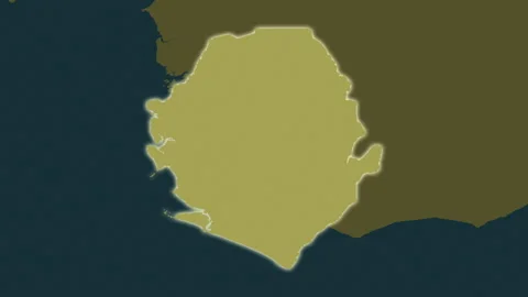 Sierra Leone Map Extract Glow Patter Stock Video Pond5