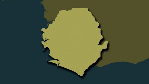 Sierra Leone Map Extract Shadow Patt Stock Video Pond5