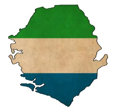 Sierra leone map on  flag drawing ,grunge and retro flag series Stock Illustration