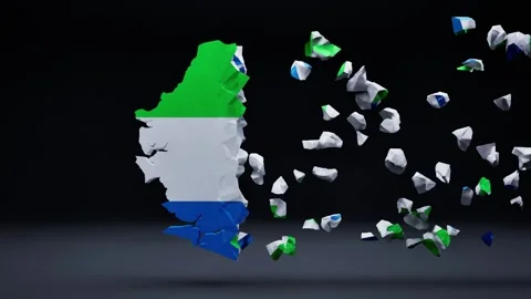 Sierra Leone Map With Flag Stock Footage 324851846