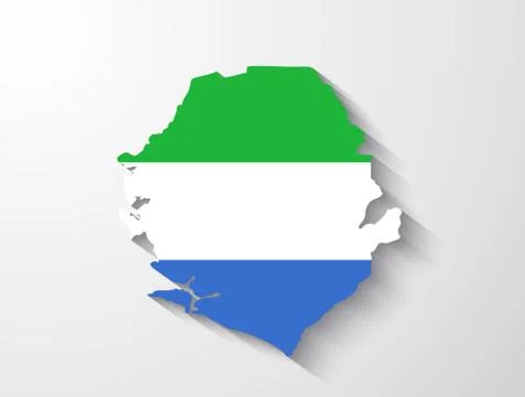 Sierra leone map with shadow effect Stock Illustration