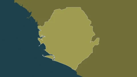 Sierra Leone map - solid. Border. Pattern. Labels Stock Footage 322931218