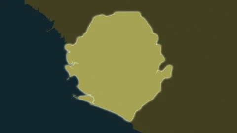 Sierra Leone map - solid. Glow. Pattern. Stock Footage 241692673