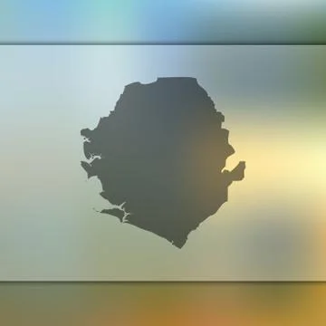 Sierra Leone map. Vector silhouette of Sierra Leone. Blurred background Stock Illustration