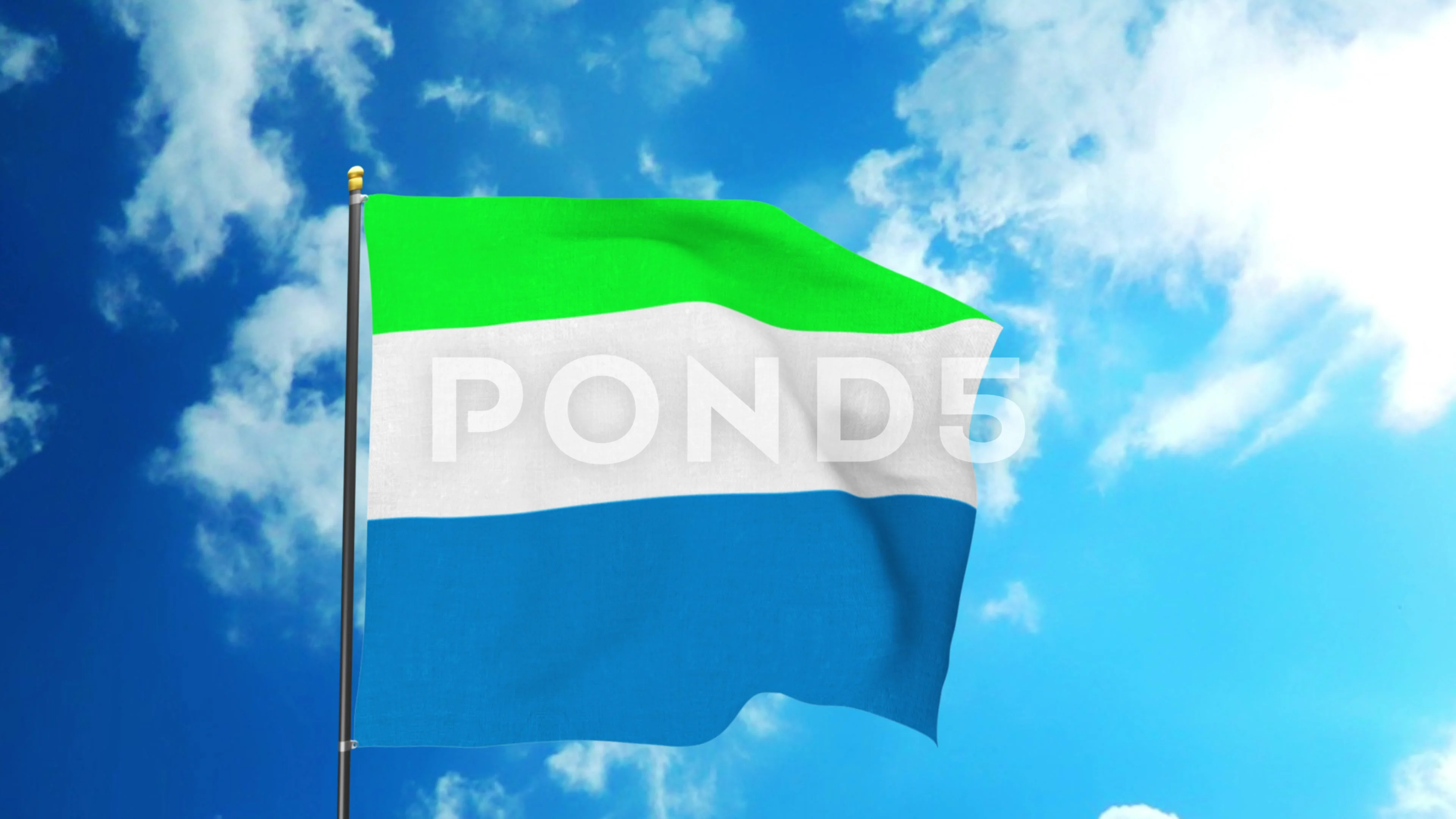 12 Pack Sierra Leone Hand Flag 9 x 6 23cm x 15cm 