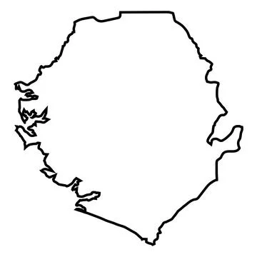 Sierra Leone Outline Map Stock Illustration