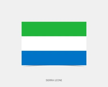Sierra Leone Rectangle flag icon with shadow. Illustrazione stock