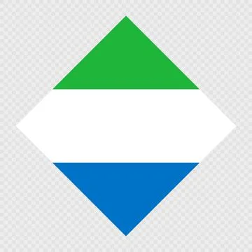 Sierra Leone rhombus flag. Vector illustration. Stock Illustration